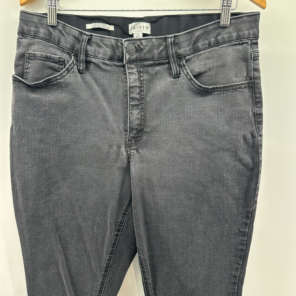 Ava & Viv Jeans Womens 17 Black Denim Skinny High‎ Rise 5-Pocket Comfort Outdoor